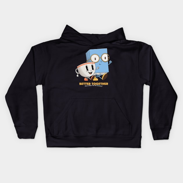 Coffee & Book - Better Together Kids Hoodie by zawitees